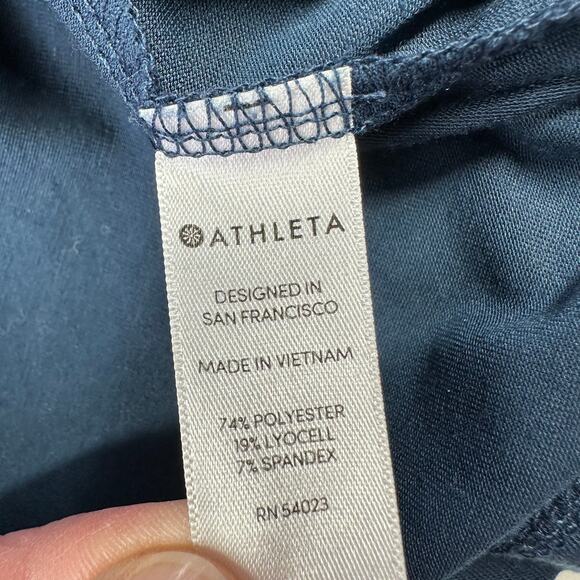 Athleta Top Womens Small Blue Essence Twist Back Long Sleeve Yoga Pilates Gym - Picture 5 of 8
